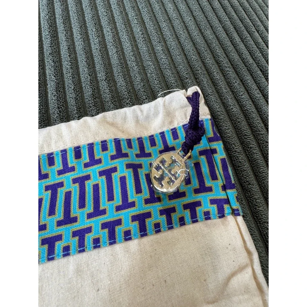 Tory Burch Logo Drawstring Pouch Bag Dust‎ Bag White Blue MCM Pattern